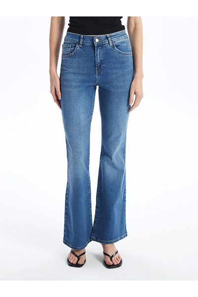 LC Waikiki LCW Jeans Indigo Mars Flare Γυναικείο τζιν παντελόνι