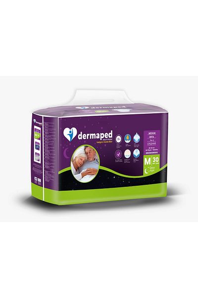 Dermaped Night MEDIUM 85-125 cm Adult Diapers with 30 Pack Waistband