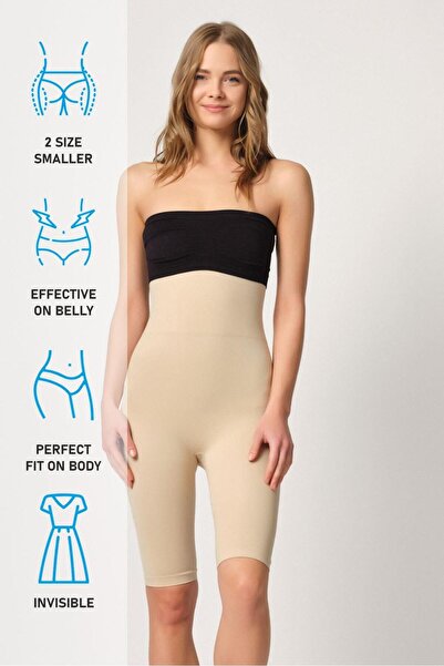 Emay Жіночий ультра високий пояс без швів, довгі штани, боксерський корсет 2044