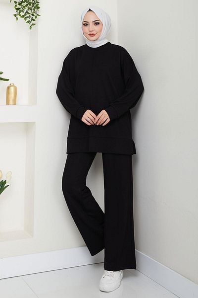 hafsamina Ανδρικά παπούτσια Zülal Modal Double Suit Black HM2664