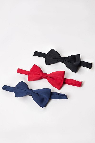 Tudors 3 Pack Black-Red-Navy Blue Men's Bow Ties