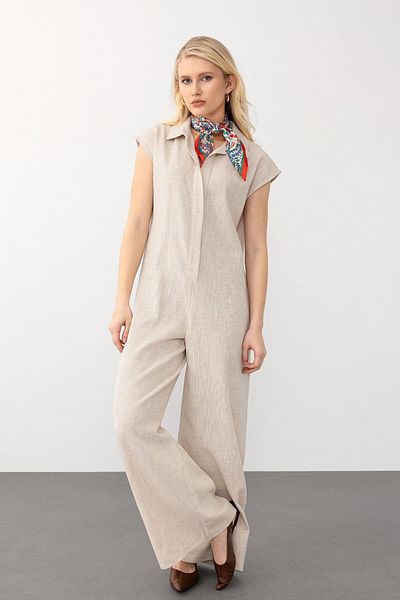 Olcay Salopetă fără mâneci din amestec de in BEIGE 9273