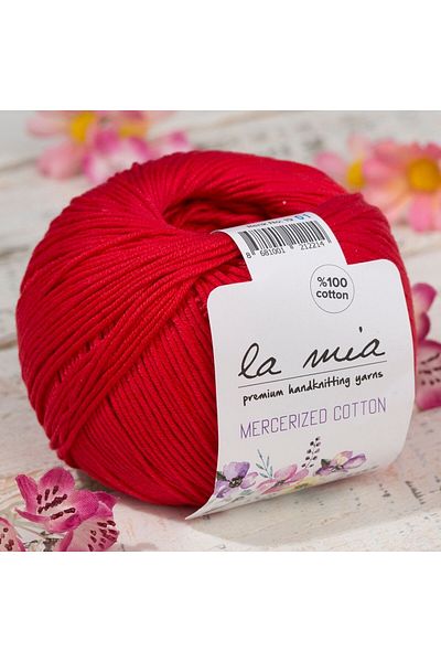 Hangora La Mia Mercerized Cotton Red Hand Knitting Lanyard - 19 - 33597