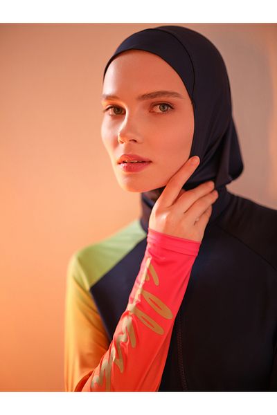 ALFASA Χρυσό εμπριμέ μαγιό Hijab