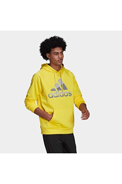adidas Aeroready Game And Go Big Logo Erkek Sarı Sweatshirt (HK9826)