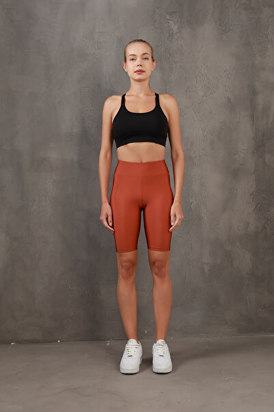 Miss Prova Блискучі дискотечні трикотажні шорти з високою талією / байкерські...