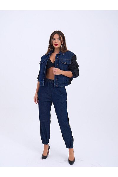 Modayakamoz 6627 PANTALONI DENIM-ALBASTRU