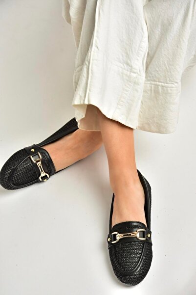 Fox Shoes U250029017 Чорні плетені жіночі балетки