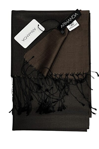 ARMANDA Μεταξωτό Σάλι - Μαύρο Πικρό Καφέ