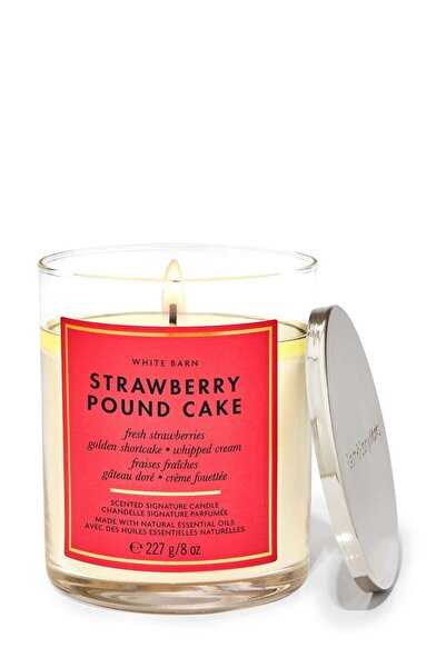 Bath & Body Works شمعة بفتيلة واحدة من توقيع كعكة الفراولة