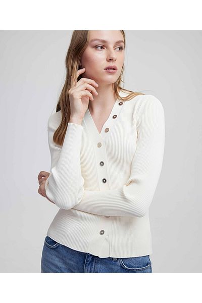 MISS IPEKYOL Women's Ecru Knitwear Sweater - Iw 6240050039