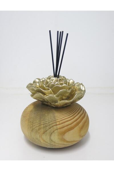 Missi Masif Ahşap (KAHVE DAMARLI) Gold Taşlı Dark Amber Oda Kokusu