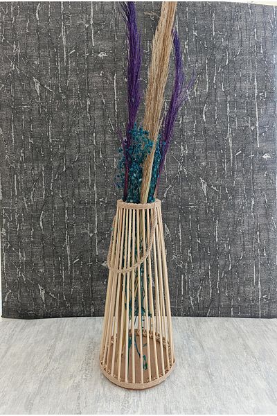 shop Χειροποίητο βάζο με διακοσμητικό σχοινί και μπαμπού ραβδί