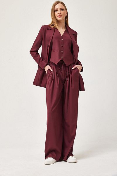 CALİENTE Jachetă oversize cu buzunar acoperit Burgundy
