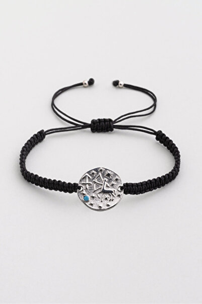 So CHIC... Yay Burcu 18 Ayar Beyaz Altın Kaplama Ayarlanabilir Erkek Gümüş Bileklik