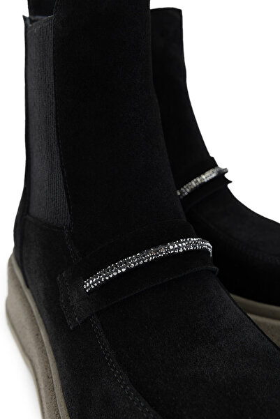 Tamer Tanca Kadın Hakiki Deri Siyah Süet Casual Bot