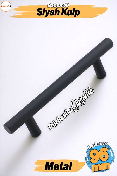 Badem10 Rozmarin Negru Metal 96 Mm 9,6 Cm Mobilier Bucătărie Sertar Dulap Mâner Dulap Mâner Mâner