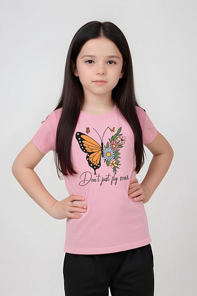 panios kids Printed Girl's T-Shirt and Sweatpants Set
