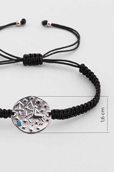 So CHIC... Yay Burcu 18 Ayar Beyaz Altın Kaplama Ayarlanabilir Erkek Gümüş Bileklik