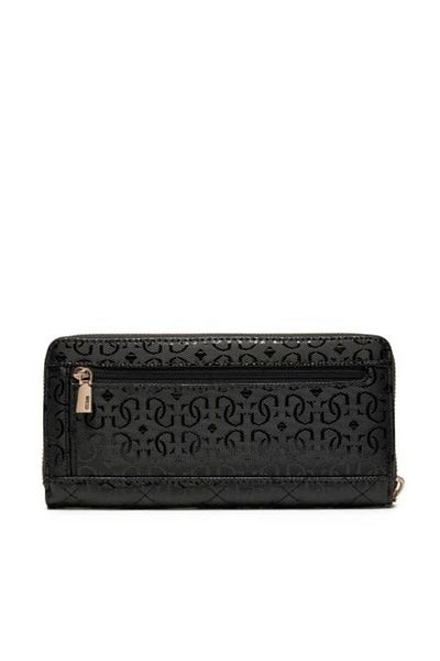 Guess Laurel Slg Large Zip γύρω από γυναικείο μαύρο πορτοφόλι Swgg8500146-bla