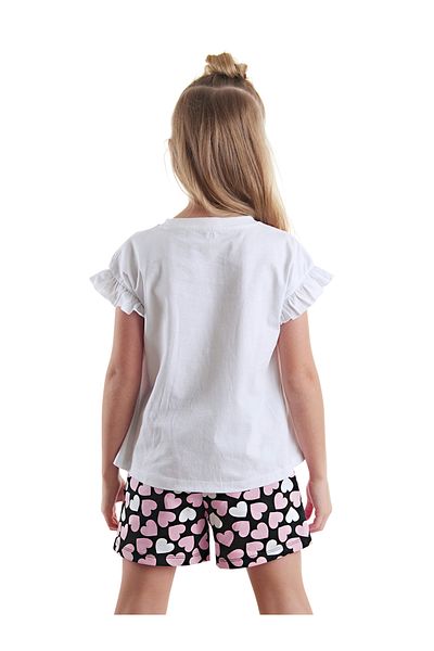 Denokids Herz-Eulen-Mädchen-Sommer-T-Shirt-Shorts-Set