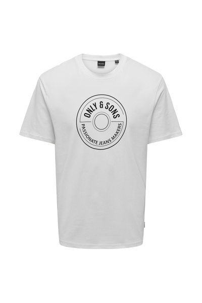 Only & Sons Ανδρικό λευκό μπλουζάκι Lamer Life (22028168-BW)