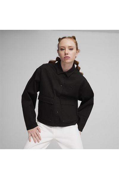 Puma 623697 Schwarze gewebte Jacke für Damen/Mädchen