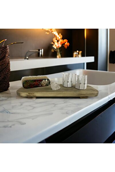 POSTOTTO DESIGN STUDIO Ahşap Oval Raf Stand Düzenleyici Organizer Sosluk Yağd...