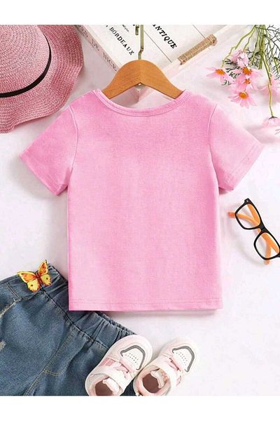 FAVORİST Tricou din bumbac cu decolteu rotund cu imprimeu mixt pentru copii
