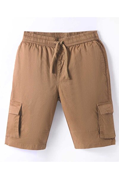 Pine kids Pine Kids Cotton Woven Knee Length Solid Color Shorts - Tan