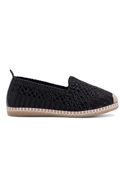 PANDORA MODA Y25.82.112 Crne slamnate espadrile za žene