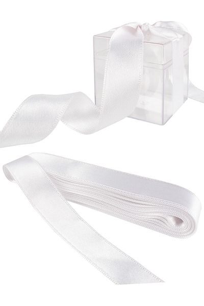 Hobigram White Satin Ribbon 2cm 10 Meters, Bundle Dowry and Speculums Day Gift