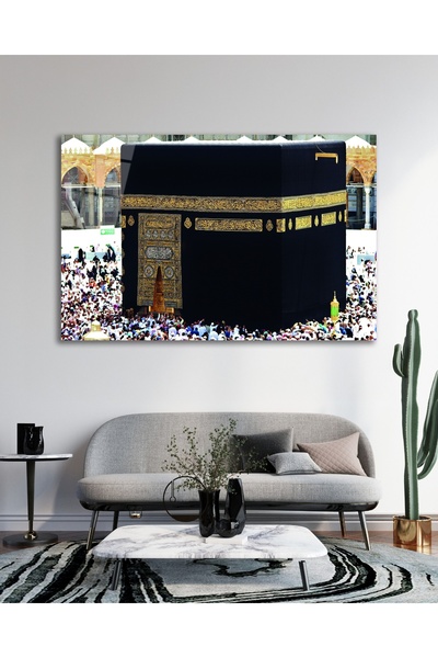 BestSanat Kabe Kutsal Topraklar Cam Tablo