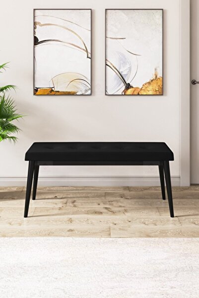 Canisa Concept Rio Serisi Bench'li Siyah Mermer Desenli Mdf Mutfak Masası 4 Siyah Sandalye