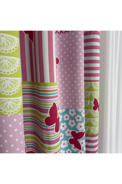 Belle Cose Kelebek Desenli Bebek Çocuk Odası Karartma Blackout Fon Perde