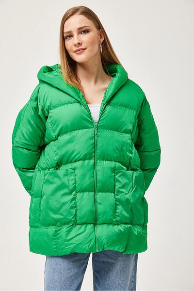 CALİENTE Palton oversize cu glugă gonflabil Verde