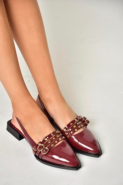 Fox Shoes U 518700508   Burgunder Lackleder Niedrig Heeled Damen Schuhe