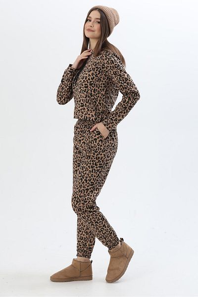 CALİENTE Σετ αθλητική φόρμα με κουκούλα Leopard