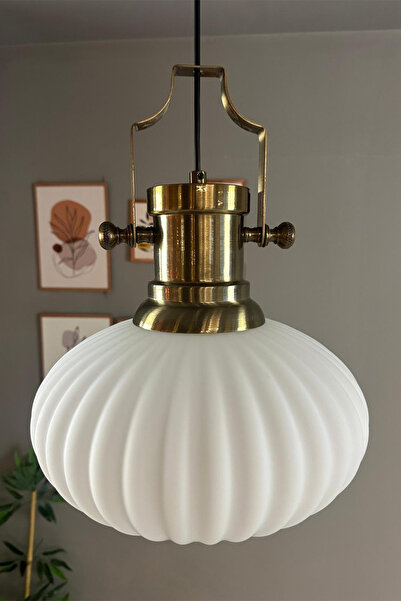 Bamyum Elegant Cam Beyaz Avize Silindir Eskitme Başlık Sarkıt Lamba Restoran Salon Aydınlatma