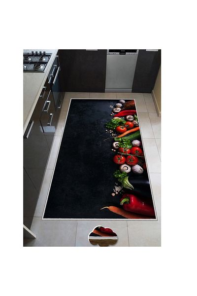 HOMS Otto wook kitchen rug, black