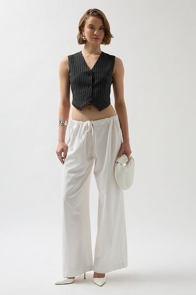 Black Fashion Striped Dark Gray Vest