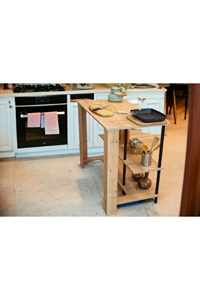 PEKA Yüksek Kalite Mutfak Adası 2 raflı Çok Amaçlı Yemek Masası Bango Bar Masası Kahve Köşesi