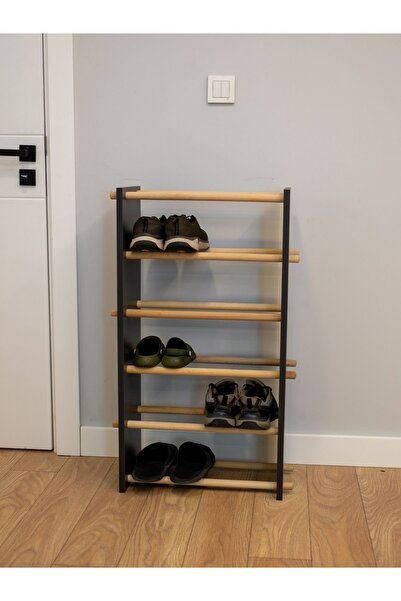PEKA 5 Bölmeli Ayakkabılık Modern Çok Amaçlı Raf Dekoratif Ayakkabı Dolabı - Antrasit