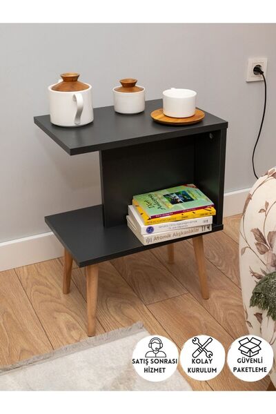 PEKA Yan Sehpa - Salon - Oturma Odası Zigon Sehpa - Antrasit