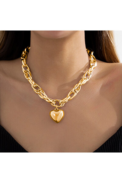 Choice قلادة نسائية أنيقة من الذهب عالية الجودة من Ingemark على شكل قلب كبير ...