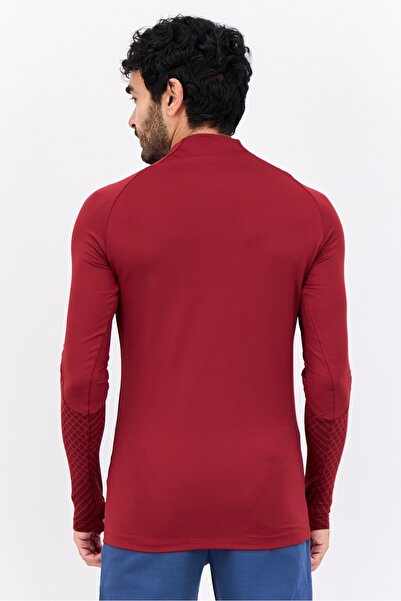 Nike Men Slim Fit Long Sleeves Football Madrid Strike Jersey, Maroon