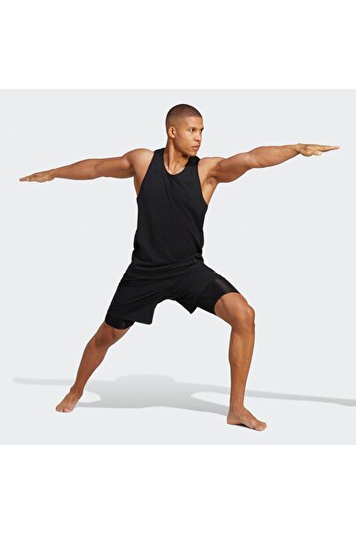 adidas Pánské černé tréninkové šortky Yoga 2IN1 (H44517)