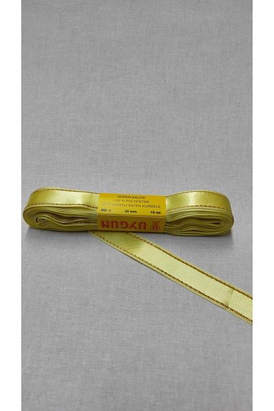 Hobigram Gold Lurex Satin, 2 cm 10 Meter Bundle Special Day Gift for Ribbon