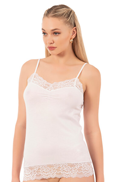 ÖZKAN underwear Özkan 25531 Γυναικείο βαμβακερό Modal Ευέλικτο Άνετο Δαντελένιο Λεπτομερές εσώρουχο με λεπτό λουράκι