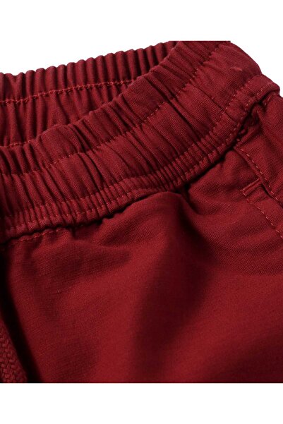 Pine kids Cotton Woven Knee Length Solid Color Cargo Shorts - Dark Red